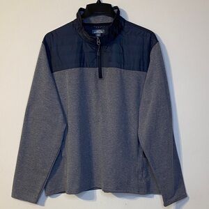 Eddie Bauer Gray and Black Quarter-Zip Pullover Sweatshirt Size XXL